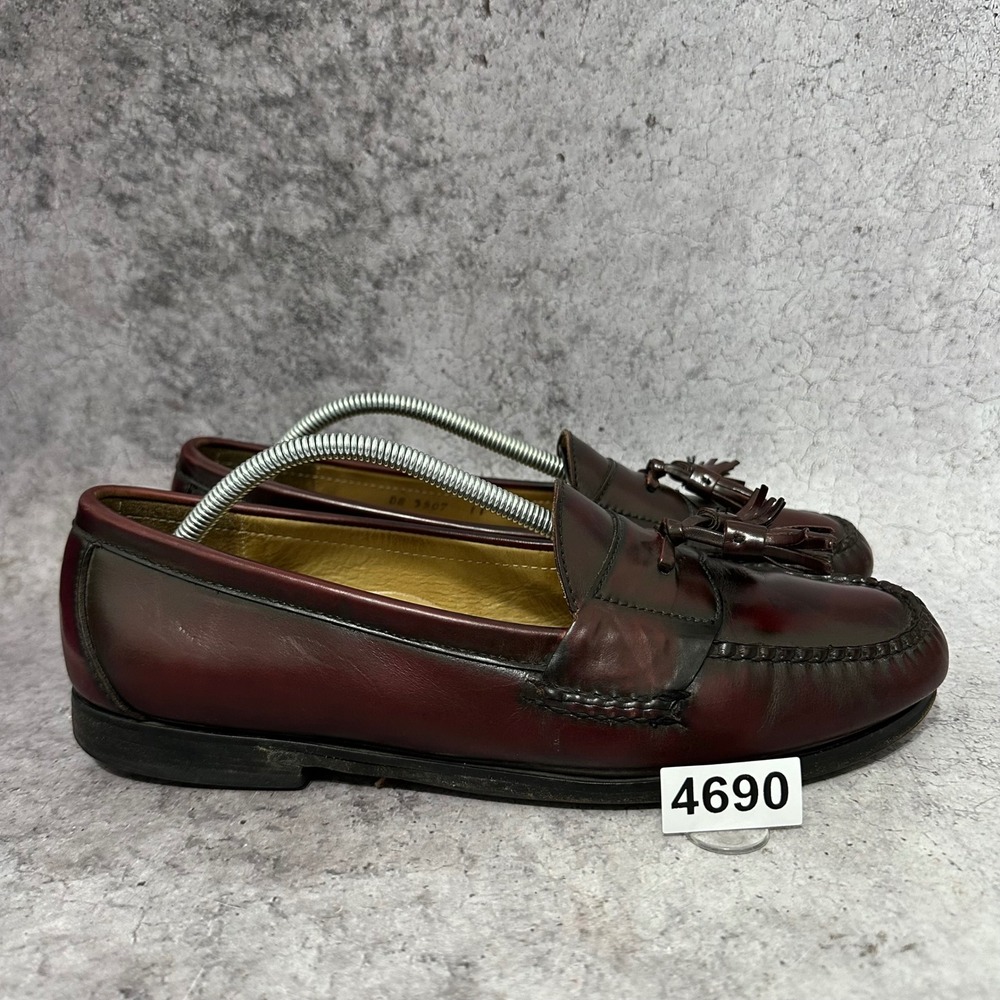 Cole Haan Pinch Tassel Loafers Mens Size 11 Burgundy Leather Moc Toe Dress Shoes